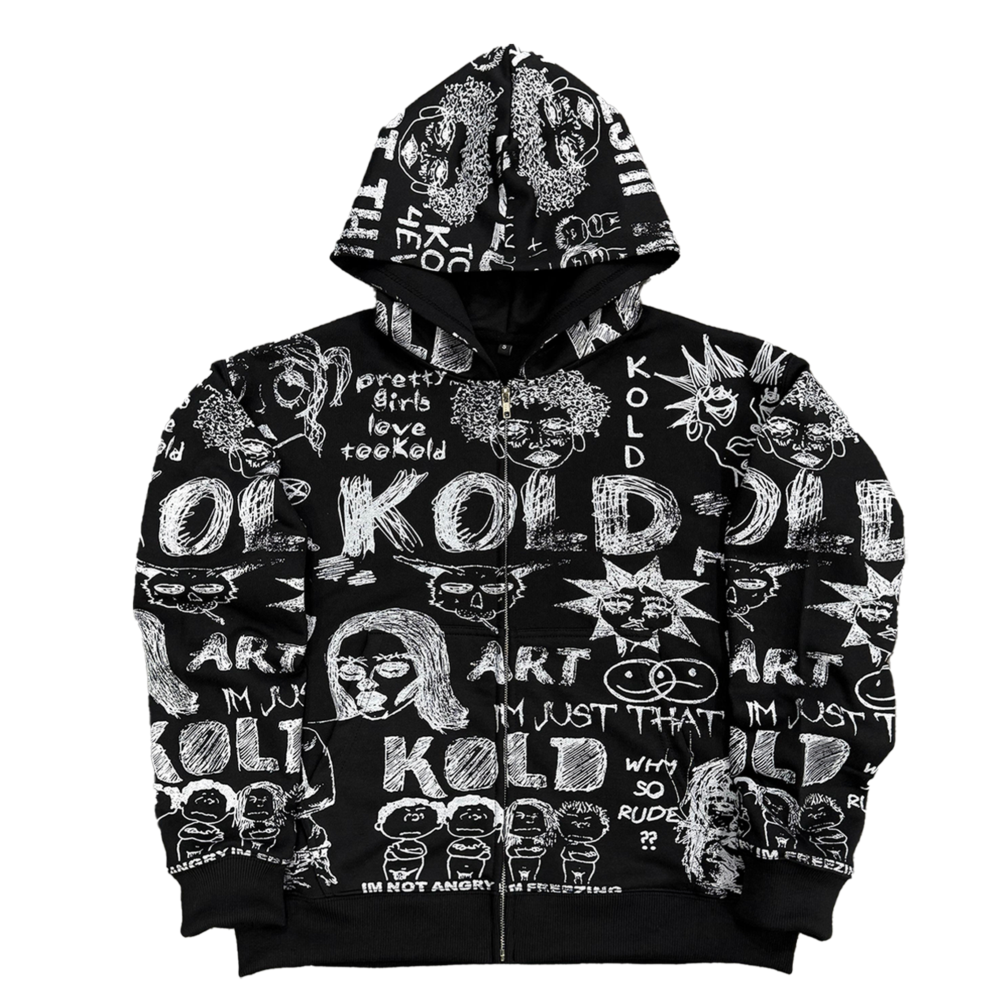 BLACK 'KOLD' ZIP UP