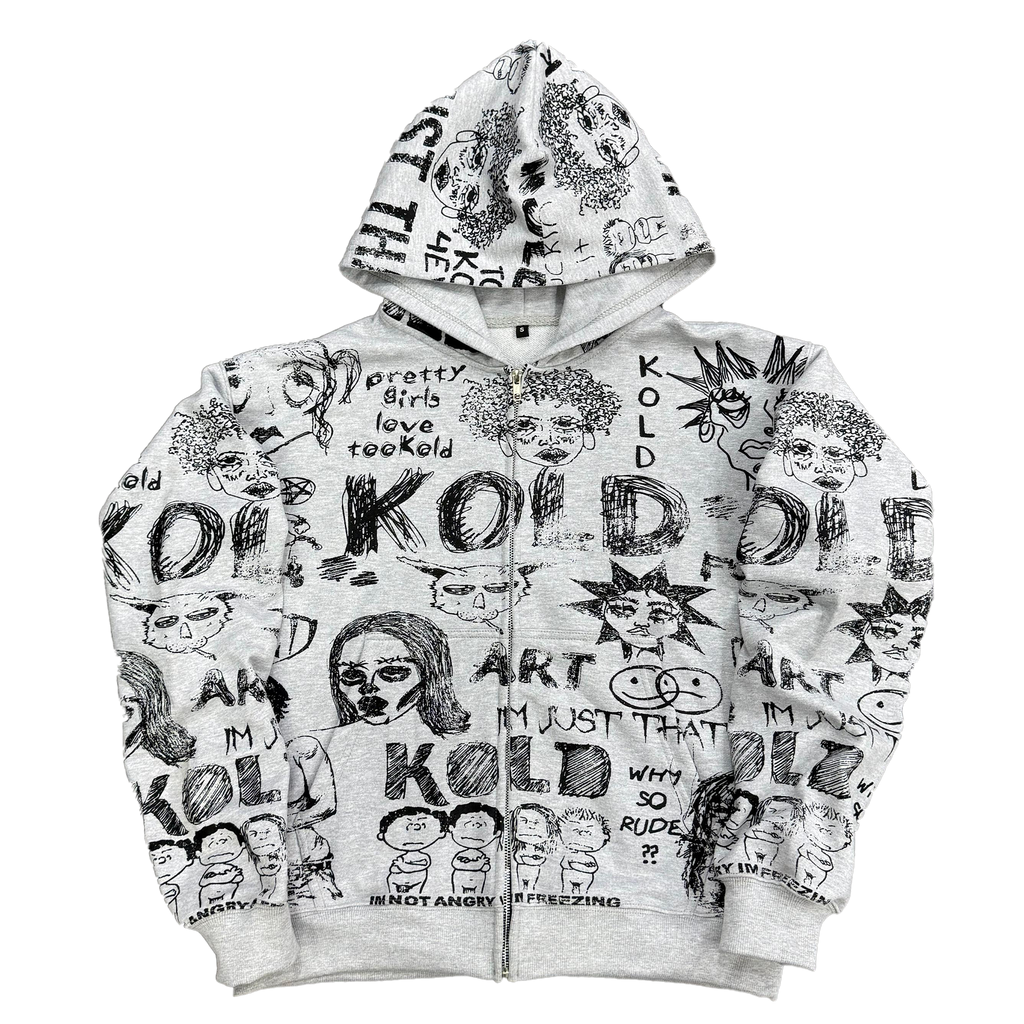 GREY 'KOLD' ZIP UP