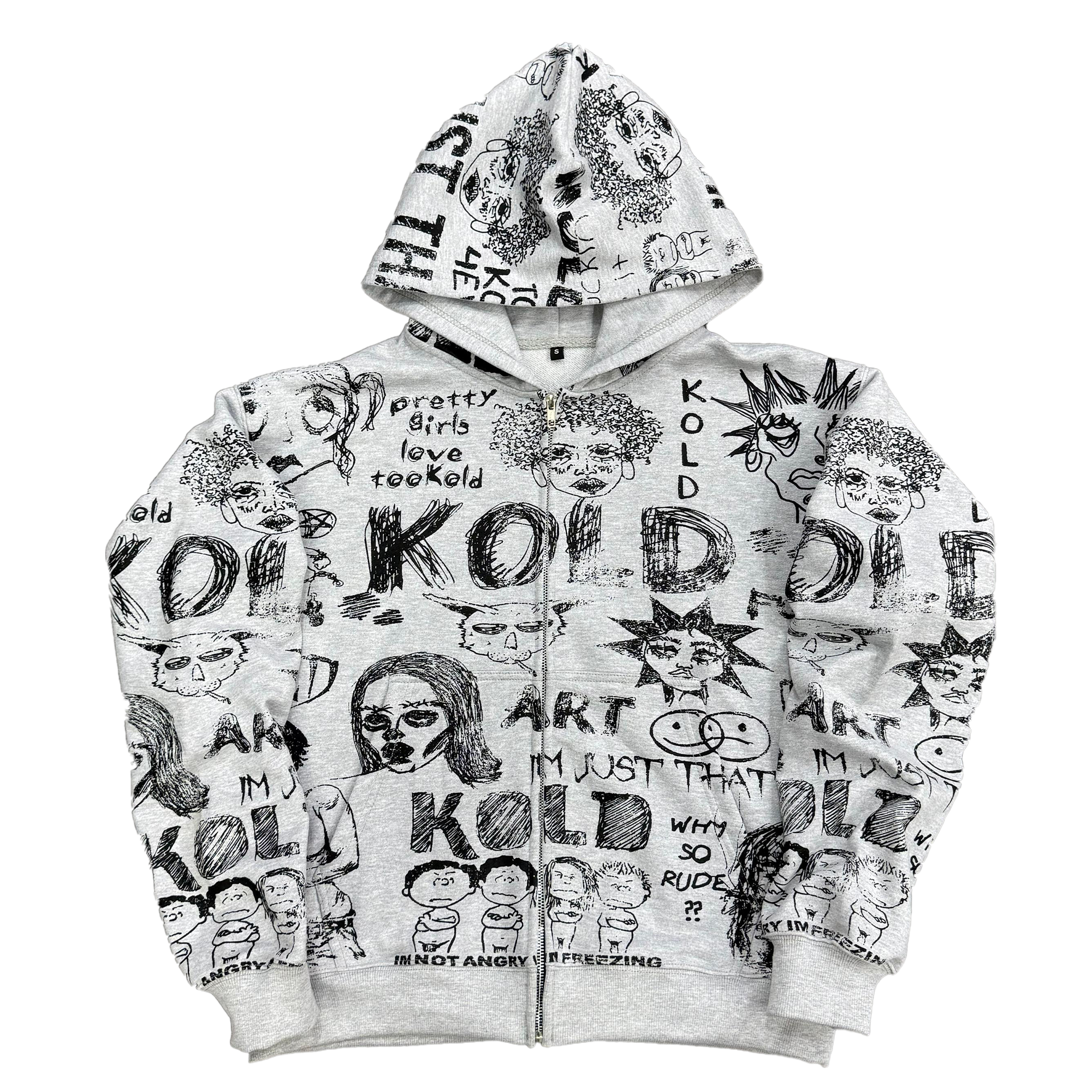 GREY 'KOLD' ZIP UP