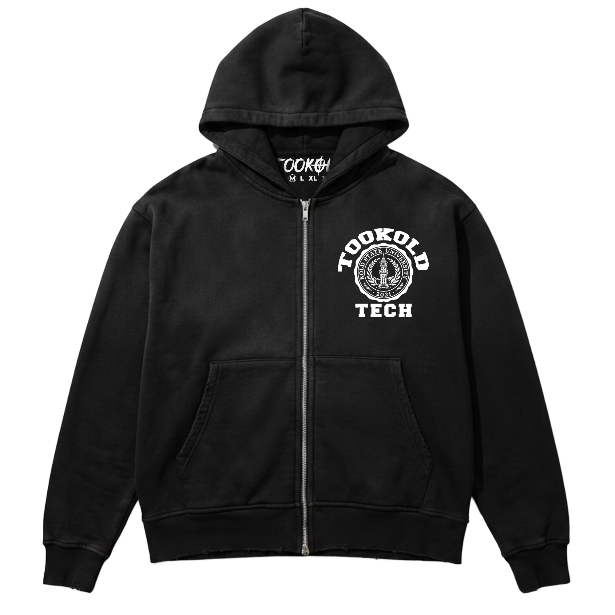 BLACK 'TECH' ZIP UP