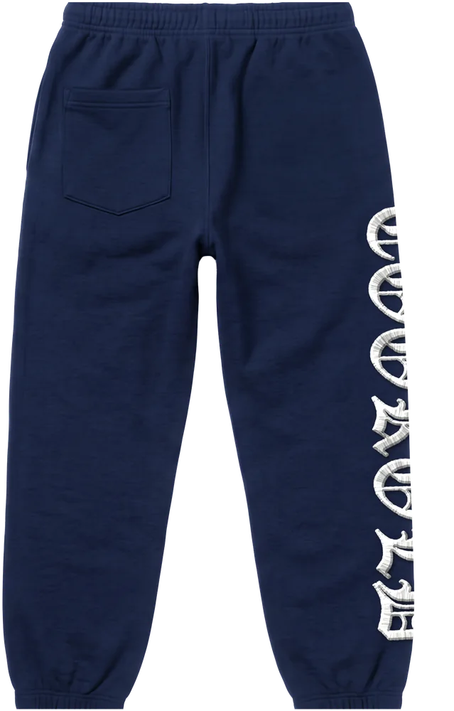 Navy joggers, back